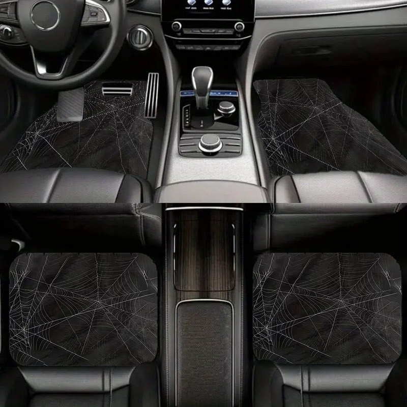 Interior Design Web - 5pcs Karpet Mobil Motif Jaring Laba-laba
