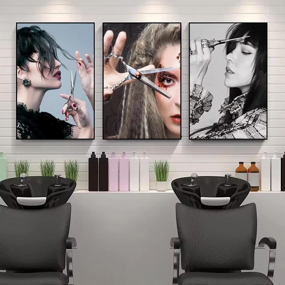 Interior Design Illustrated - Poster Seni Dinding HD Salon Rambut