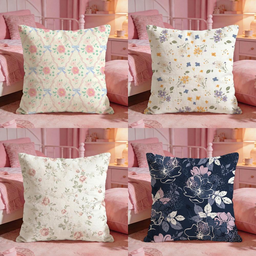 Interior Design Illustrated - Art-Art Petal IllustrationS Sarung Bantal Premium