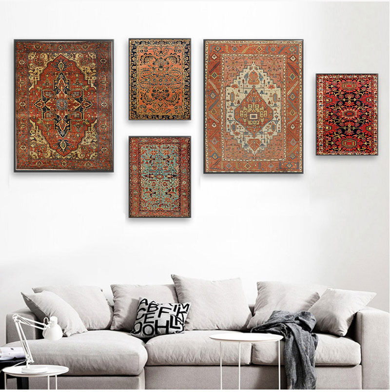 Printed Rug Abstract - 2026 Pola Karpet Oriental Poster dan