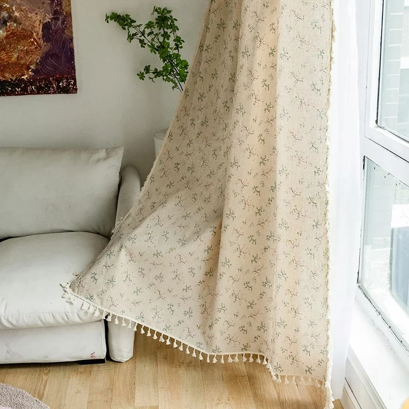 Tirai rumah pertanian bunga se - Linen Curtain Eyelet ulasan dan harga