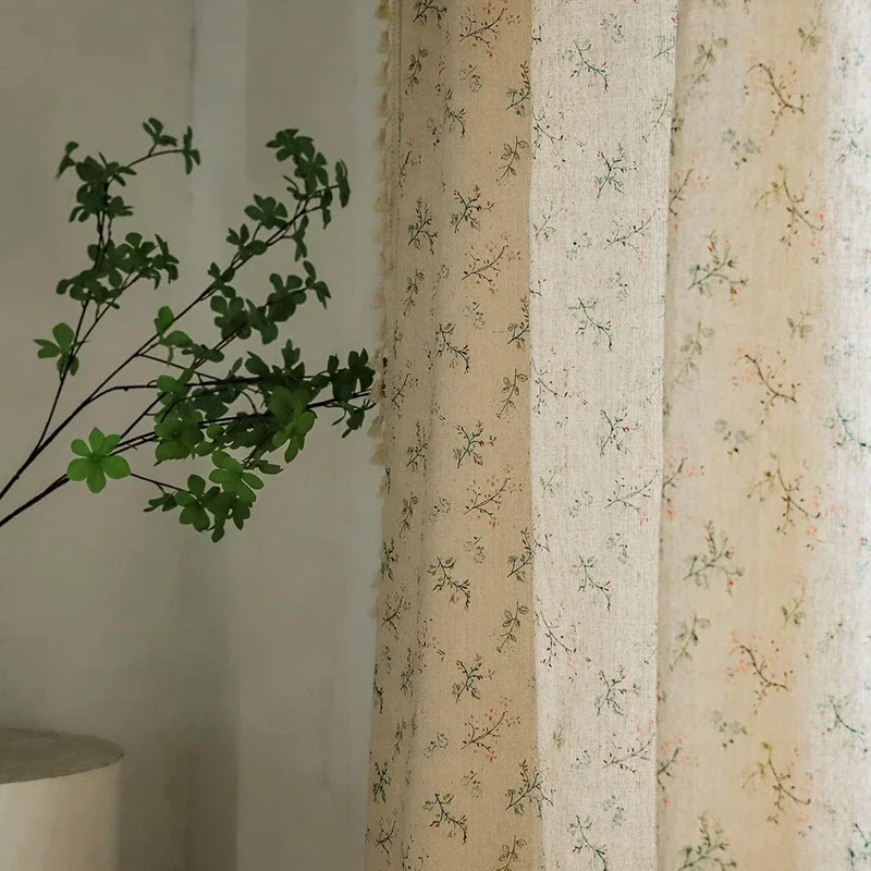 Tirai rumah pertanian bunga se - Linen Curtain Eyelet ulasan dan harga