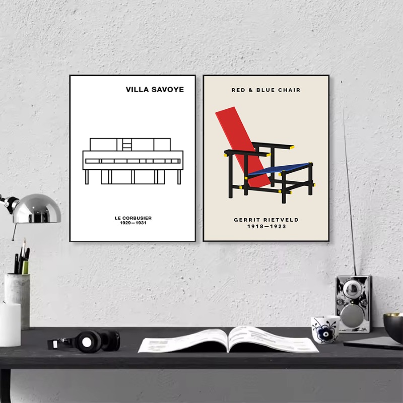 Poster Arsitektur Abstrak Desa - Interior Design Co ulasan dan harga