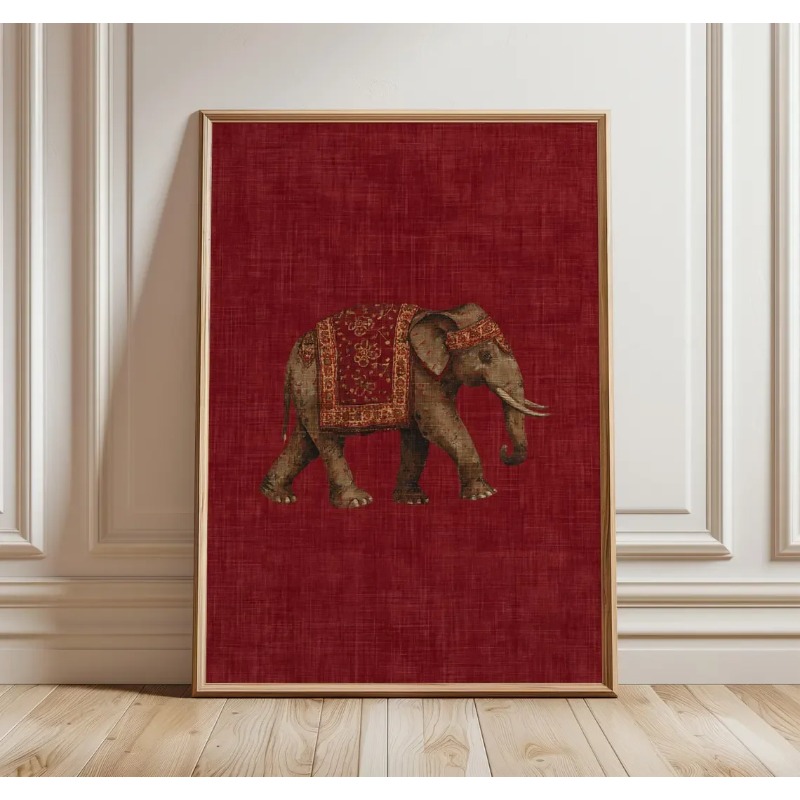 Motif Gajah India, Seni Dindin - Interior Design Usa ulasan dan harga