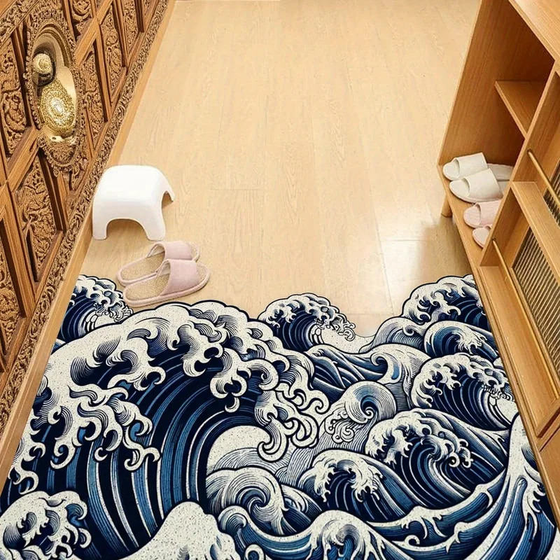 Karpet Desain Gelombang Abstra - Printed Rug Abstract ulasan dan harga