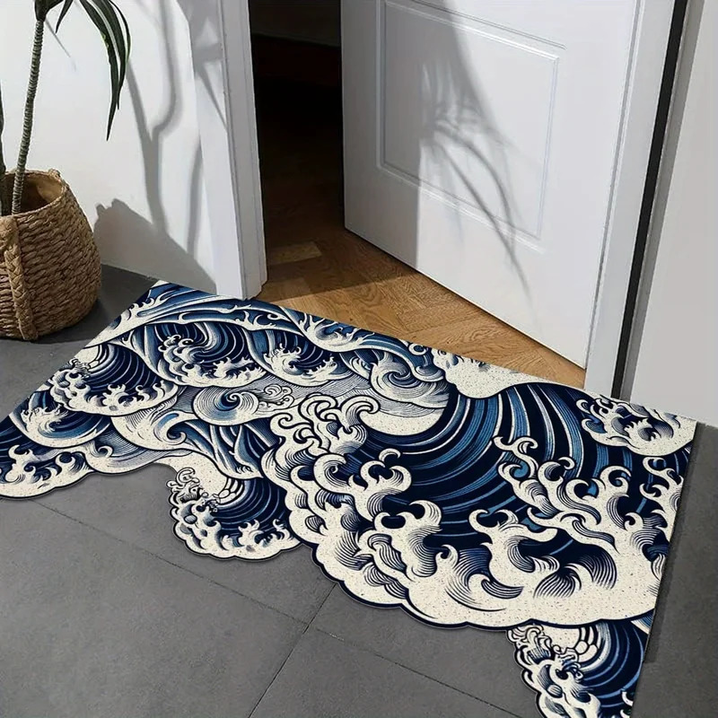 Karpet Desain Gelombang Abstra - Printed Rug Abstract ulasan dan harga