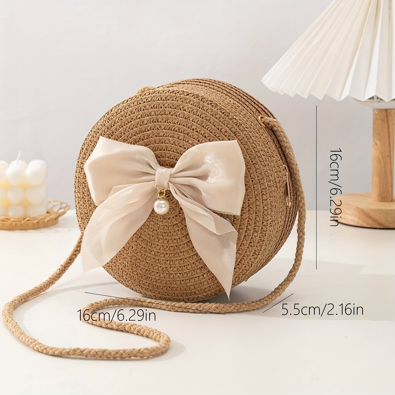 Tas Selempang Jerami Bulat Ele - Interior Design Elegant ulasan dan harga
