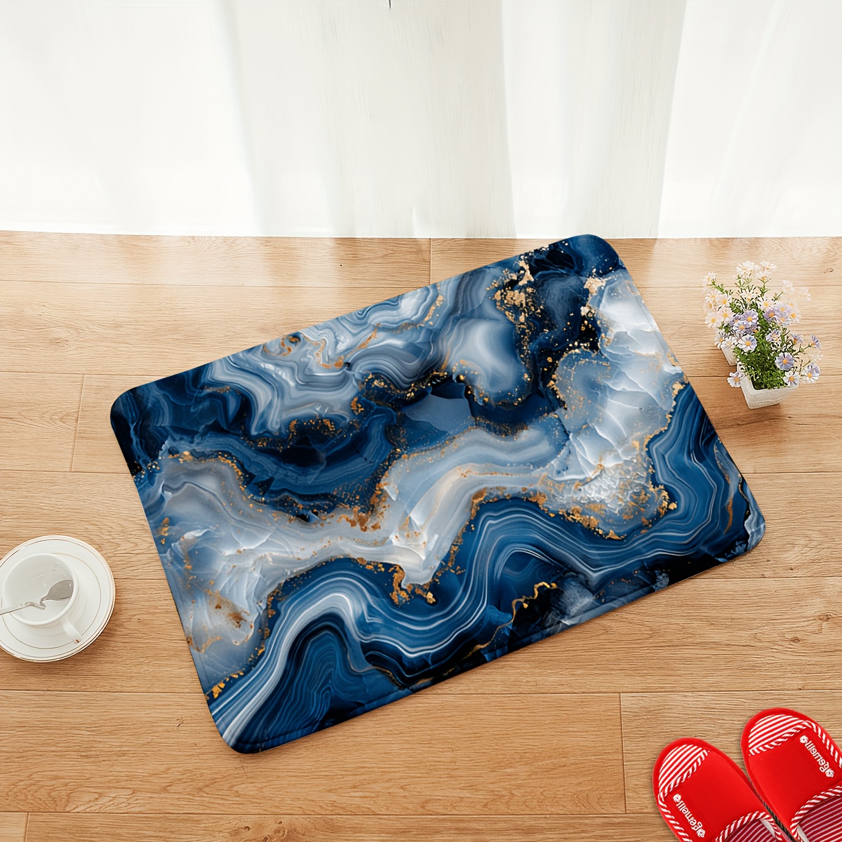 Keset Kamar Mandi Motif Marmer - Printed Rug Abstract ulasan dan harga