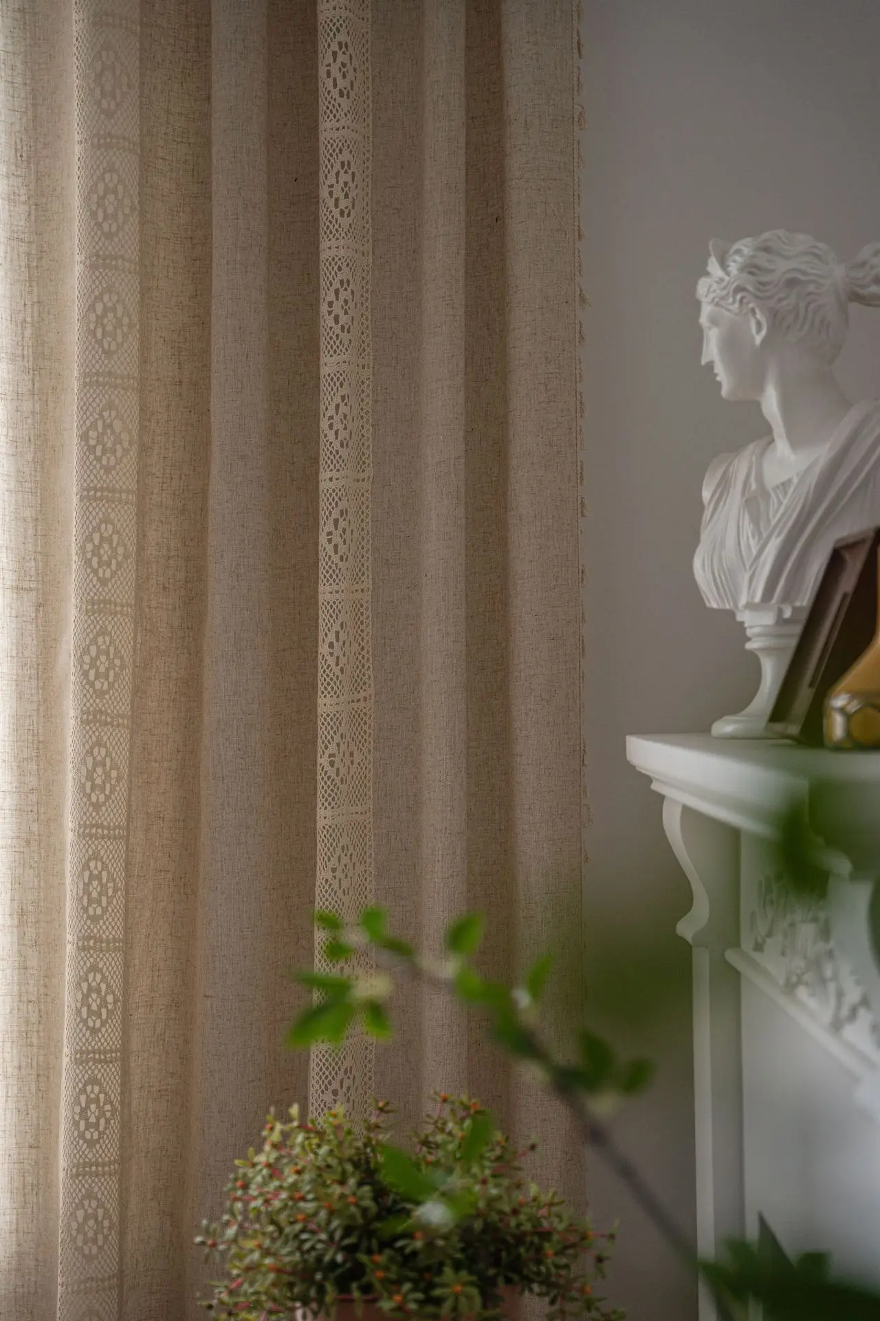 Boho Linen Semi tirai gelap 1  - Linen Curtain Eyelet ulasan dan harga