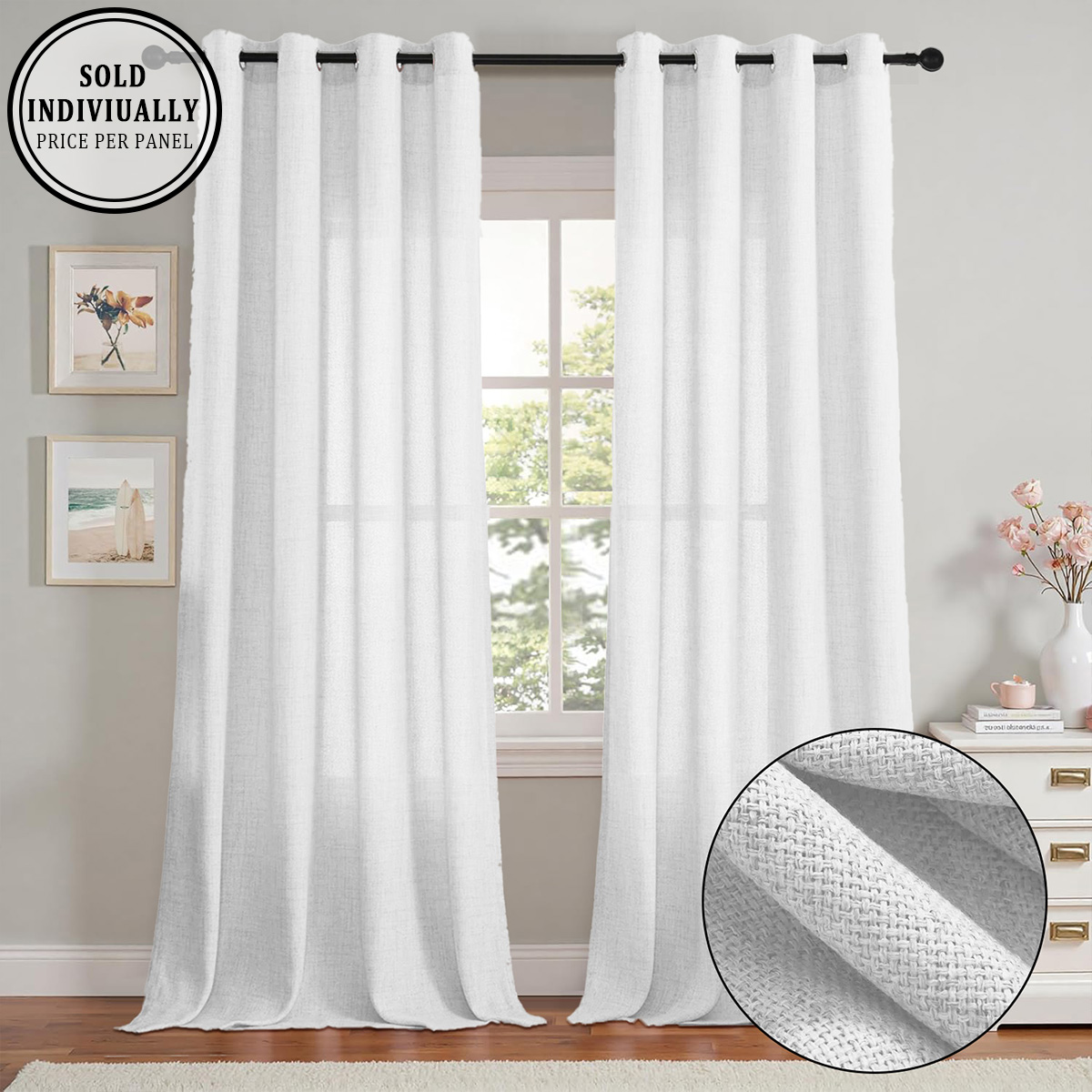 1 Buah, Tirai Tipis Tekstur Li - Linen Curtain Eyelet ulasan dan harga
