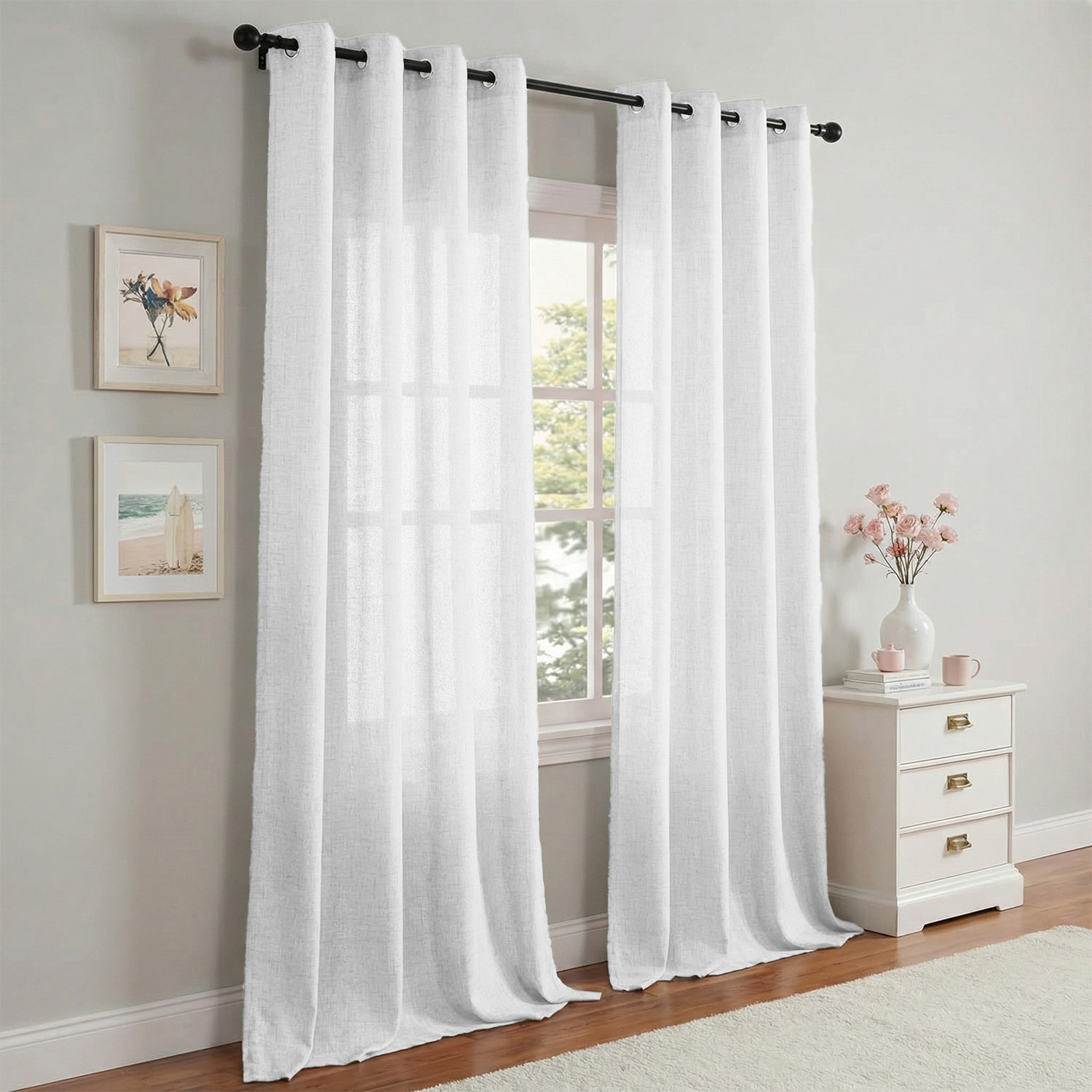 1 Buah, Tirai Tipis Tekstur Li - Linen Curtain Eyelet ulasan dan harga