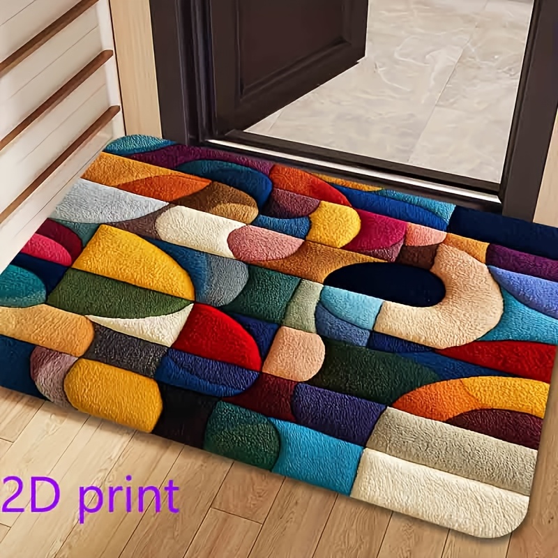 VIKAMA Keset Pintu 3D Blok War - Printed Rug Abstract ulasan dan harga