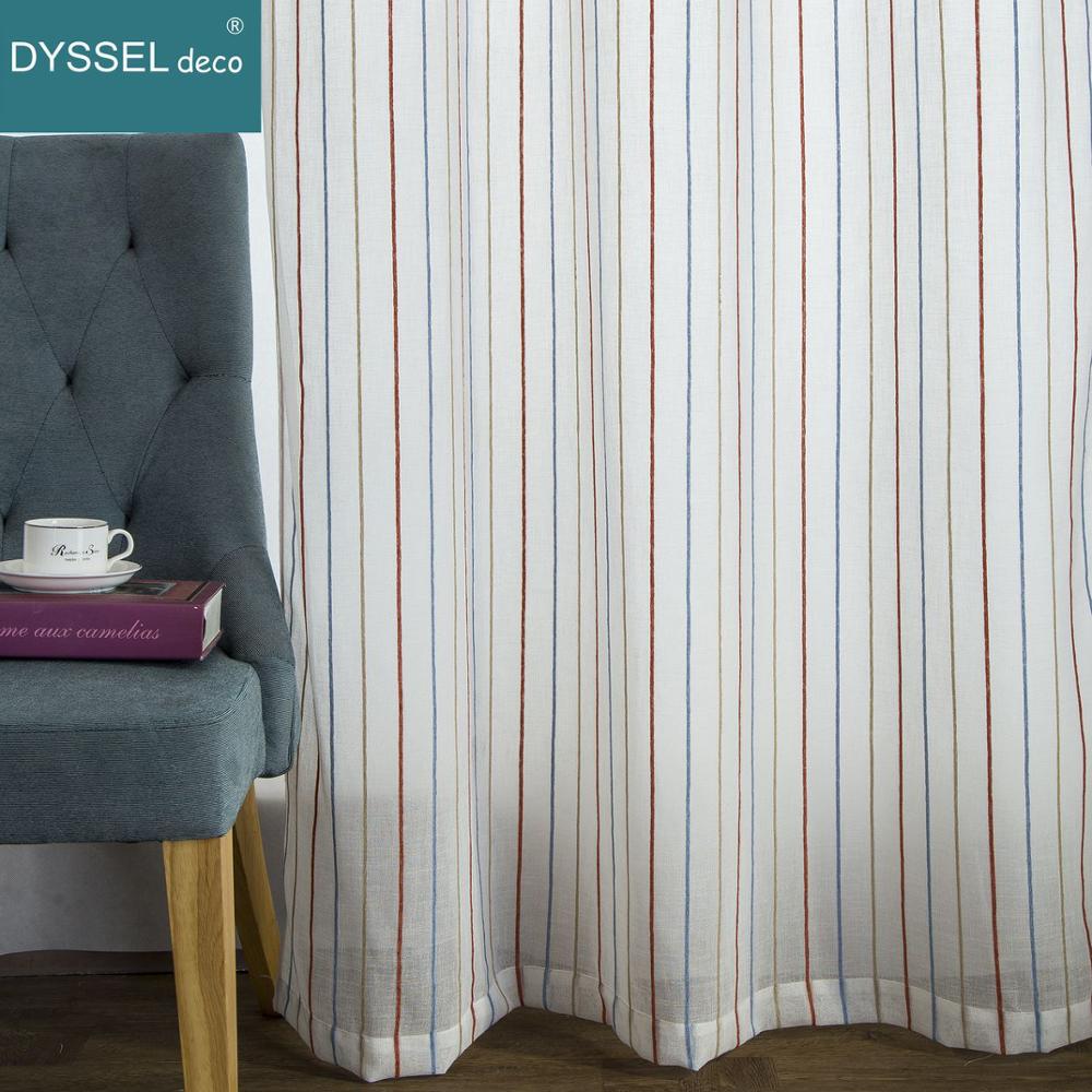 Tirai Tipis Linen Bergaris Put - Linen Curtain Eyelet ulasan dan harga