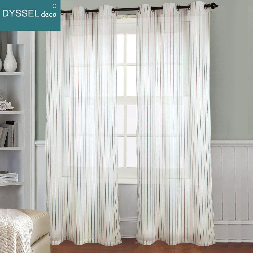 Tirai Tipis Linen Bergaris Put - Linen Curtain Eyelet ulasan dan harga