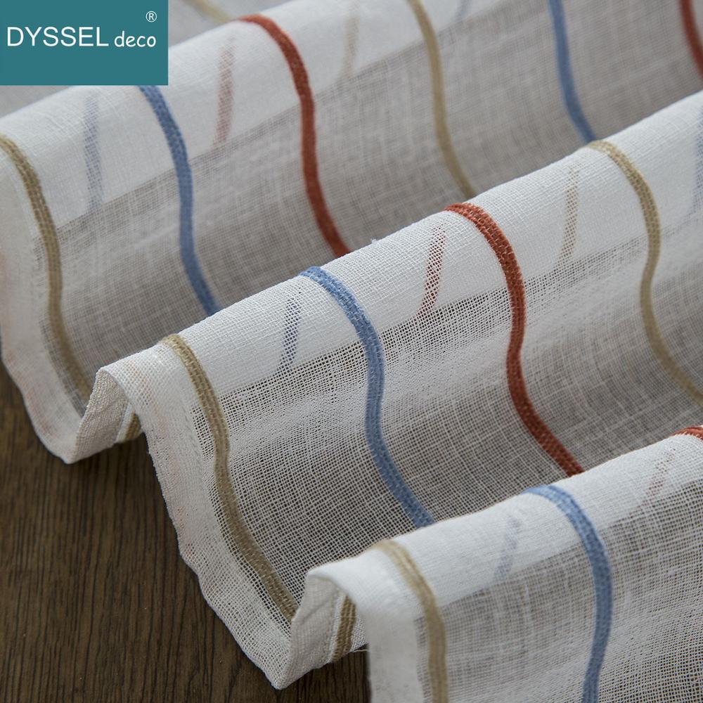 Tirai Tipis Linen Bergaris Put - Linen Curtain Eyelet ulasan dan harga