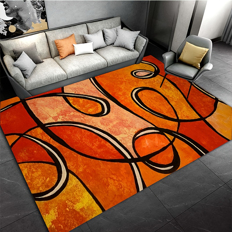 Keset Kamar Mandi Geometris Or - Printed Rug Abstract ulasan dan harga